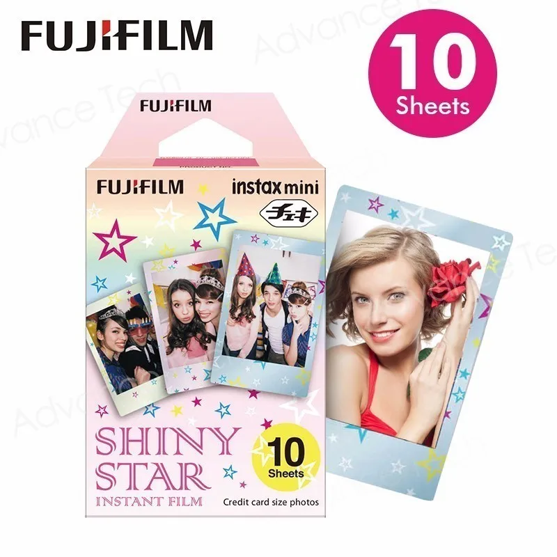 2017 Новый оригинальный Fujifilm Fuji Instax Mini блестящие звезды принты Плёнки 10 Простыни