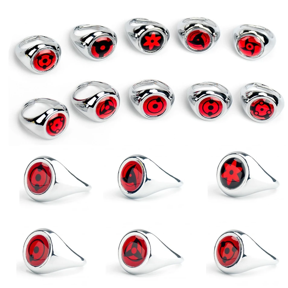 Аниме Наруто Шаринган металлическое кольцо Косплей Акацуки Итачи аксессуары