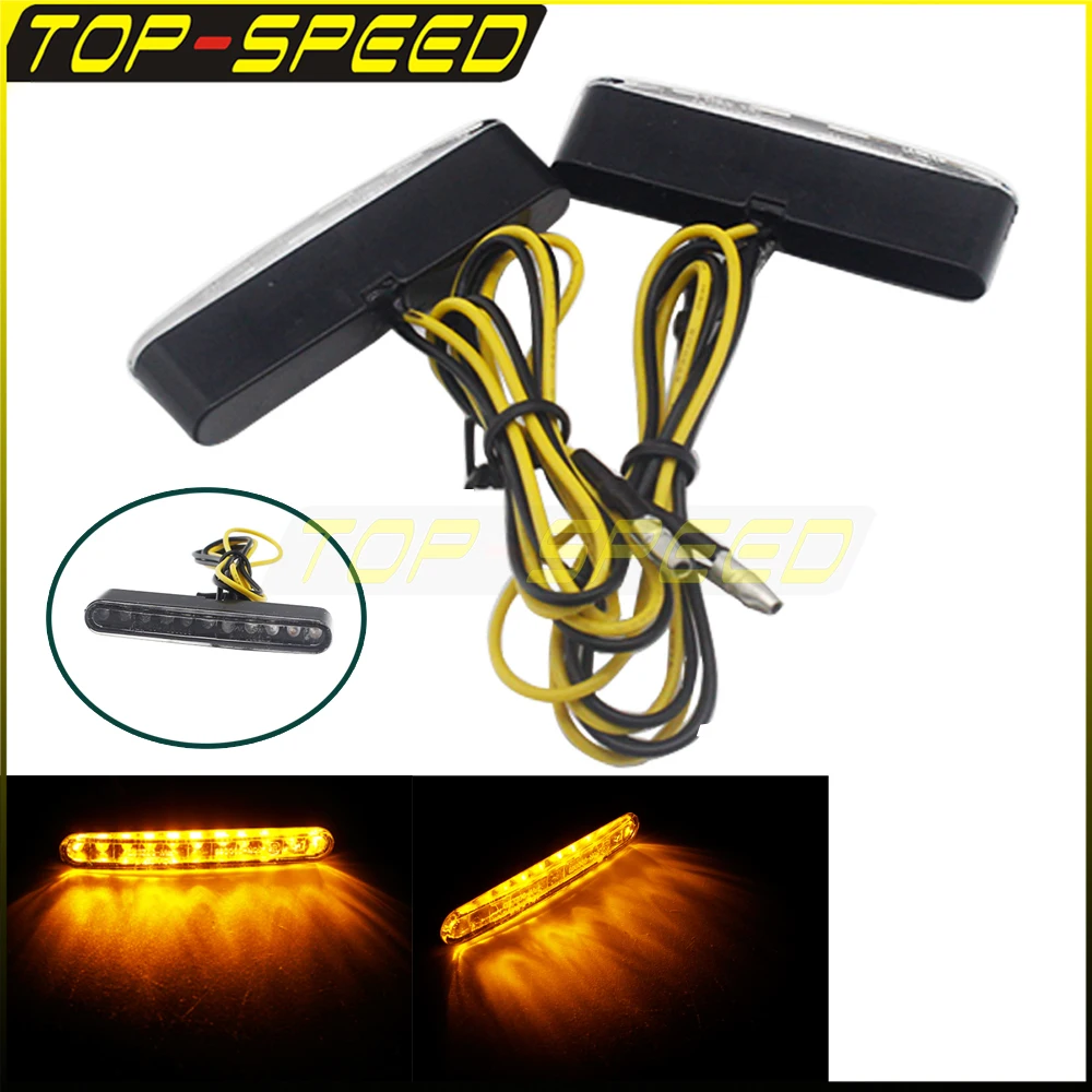 

1Pair Motorcycle Turn Signal Light 11 pieces LED Amber Flashing Lamp Indicators Light 12V Univesal For Honda Yamaha Kawasaki