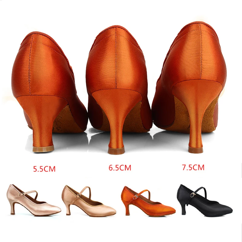 Hipposeus Latin Dance Shoes Women Closed Toe Ballroom Ladies Girls Cha Tango Modern Dancing Sandals Silk Satin Indoor | Спорт и