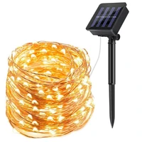 new solar led fairy light string 10m 100led 5m 50led waterproof for garden decoration outdoor diy christmas easy to install