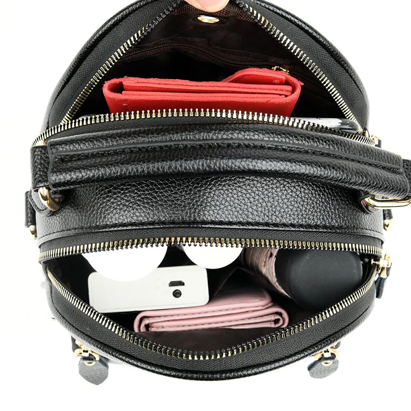 

Luxury Bags Designers Multifunction Women Leather Messenger Bag Female Shoulder Bag Ladies Bagpack School Bags For Teenage Girls