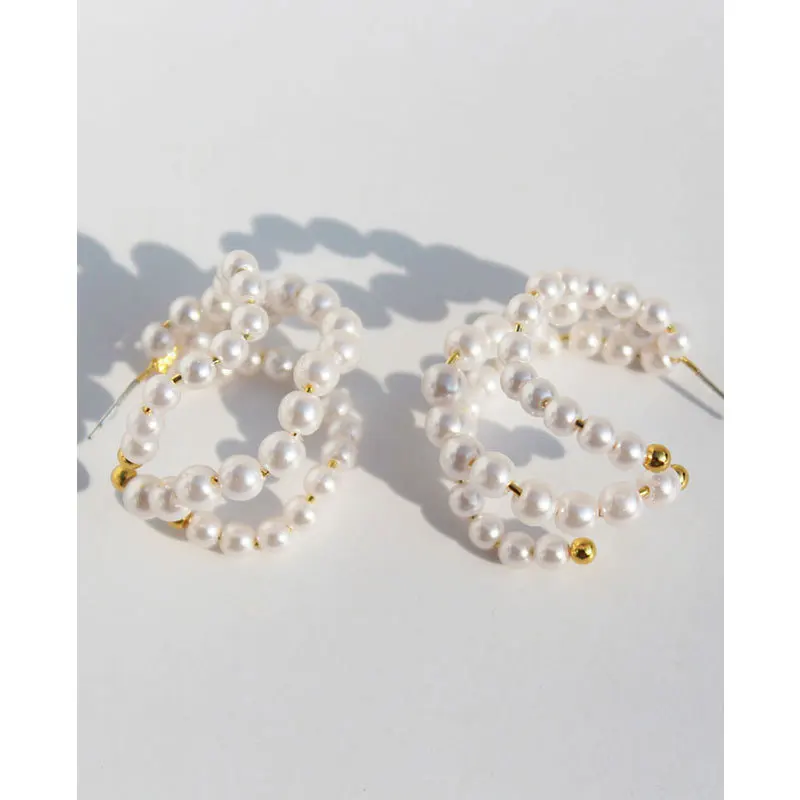 

Earrings for Women 2021 Fashion Statement Fake Pearls Silver 925 Jewelry Woman Stud Earring Gold Plated Bijouterie Gift Piercing