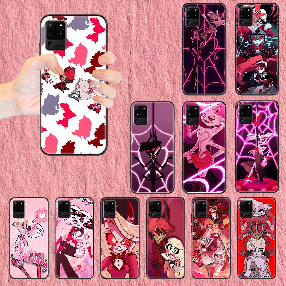 

Cute Hazbin Cartoon Hotel Phone case For Samsung Galaxy Note 4 8 9 10 20 S8 S9 S10 S10E S20 Plus UITRA Ultra black luxury coque