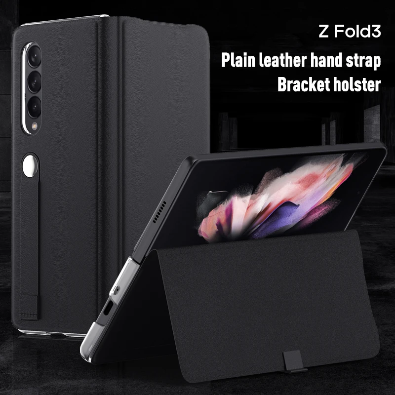 flip leather full protection case for samsung galaxy z fold 3 5g fold3 anti knock cell phone bag funda cover free global shipping