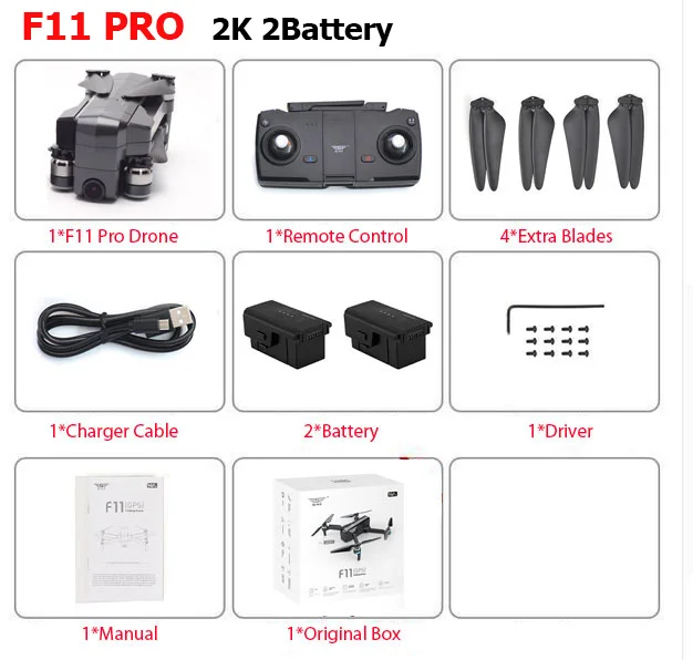 SJRC F11 gps 5G Wifi FPV с камерой 1080P 25 минут время полета бесщеточный складной рычаг селфи RC Дрон Квадрокоптер - Цвет: F11 PRO 2K 2Battery