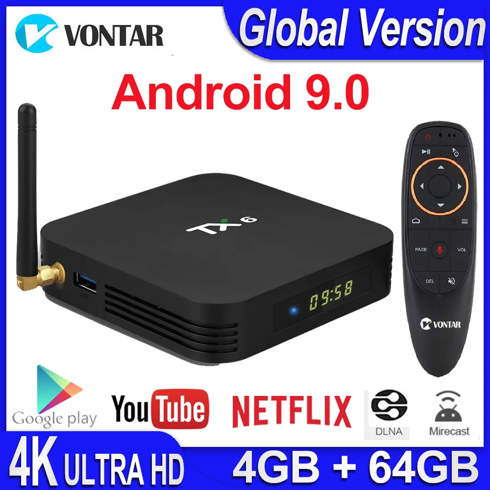 4K Smart tv Box Android 9,0 TX6 Allwinner H6 4GB ram 64GB rom 2G/16G 32G BT 2,4G/5 GHz двойной WiFi медиаплеер TX6 MINI