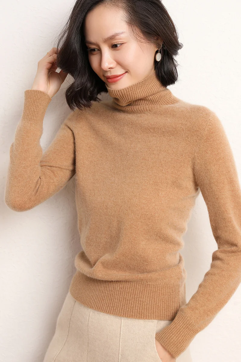 

Осенне-зимние женские вязаные модные повседневные толстые свитера с круглым вырезом, однотонный Теплый Женский пуловер с длинным рукавом, ...