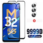 Закаленное стекло 2 в 1 для Samsung Galaxy M32 5G, Защитное стекло для экрана, пленка для объектива камеры на samsun M32 M 32, защитное стекло