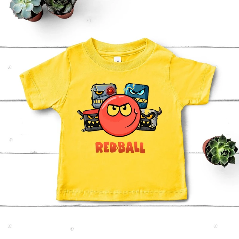 

Funny Boys T-Shirts Game Shop Red Ball 4 Cartoon Print Teen Tshirts Fashion Casual Baby Tshirts Yellow Short Sleeve Hip Hop Tops