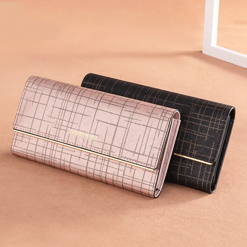 Women Fashion Genuine Leather Wallet Women's Long Luxury Brand Solid Purse Female Clutch Ladies Real Card Holder Wallets | Багаж и