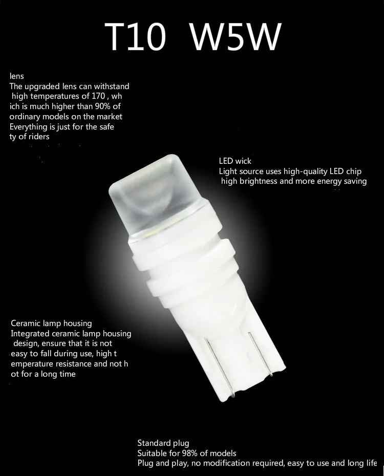 2 шт. T10 новый высококачественный светодиодный автомобильный поворотный боковой