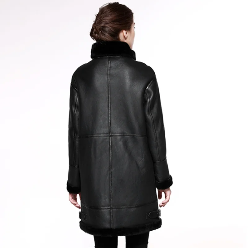 Женское длинное меховое пальто зимнее из натуральной овечьей шерсти 2020 | Женская