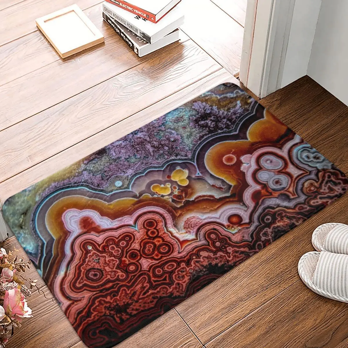 

Crazy Lace Agate Doormat Carpet Mat Rug Polyester Anti-slip Floor Decor Bath Bathroom Kitchen Balcony 40*60