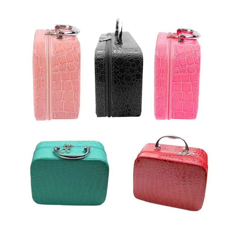 Small Square Solid Color Handbag Mirror Multifunction Women Zipper Make Up Bath Organizer Storage Pouch Toiletry Wash Beaut Kit | Красота и