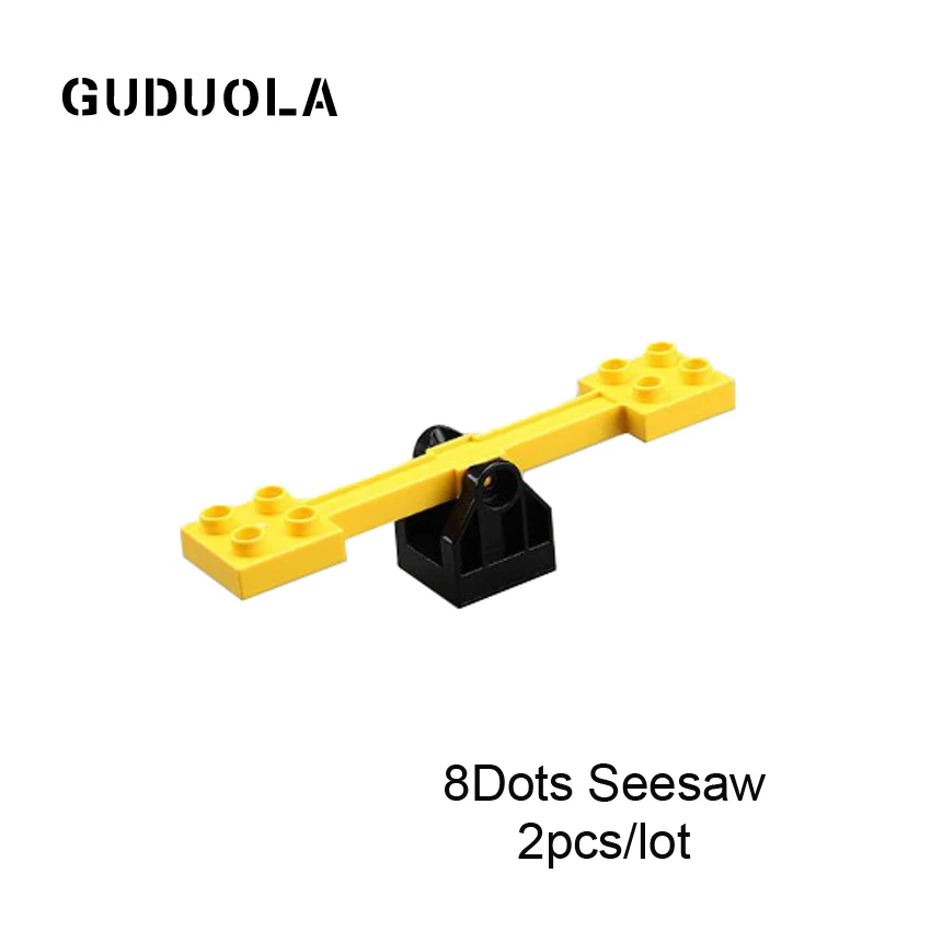 

GUDUOLA Big Bricks Seesaw Amusement Park Accessory Playground Brick Playmobil Toys Building Block2 2pcs/lot Random Color