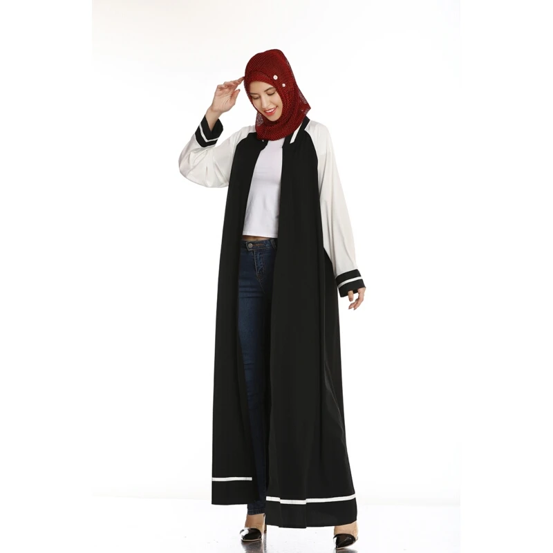 

Black Long Cardigan Elegant Dress 2021 Fashion Robe Femme Maxi Dresses Swing Full Sleeve Muslim Wears Autumn Abaya Women Clothes