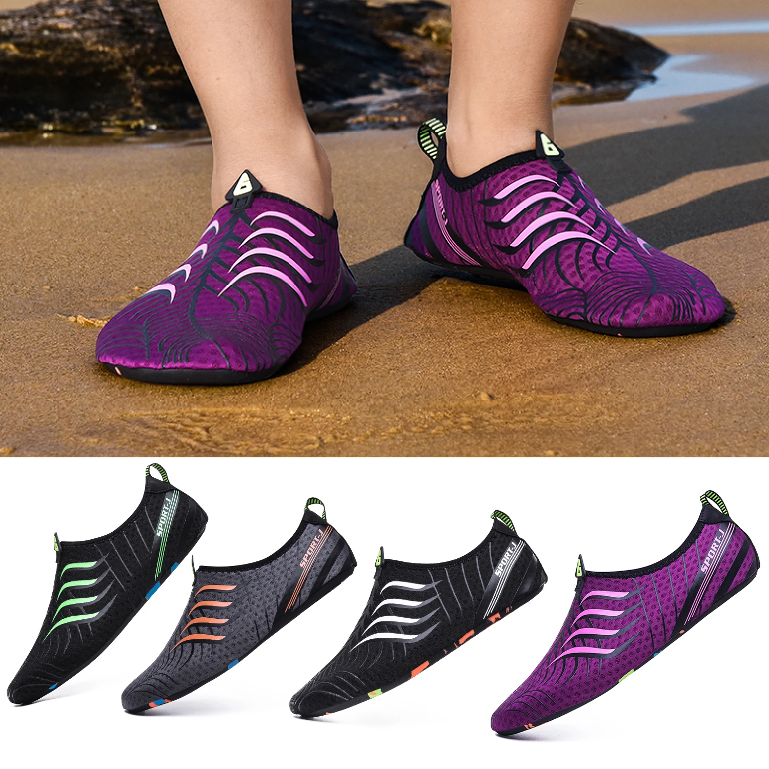 

Men Women Aqua Shoes Sneakers Quick Dry Swimming Footwear Unisex Outdoor Breathable Upstream Beach Shoes