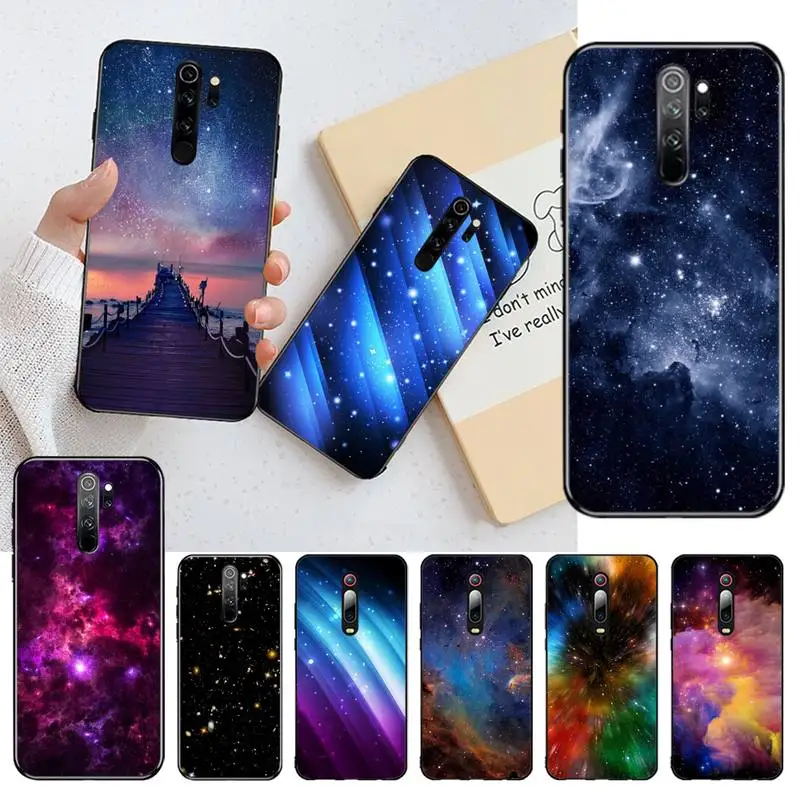 Красочные пространства для galaxy Вселенная крышка черная мягкая чехол телефона Redmi