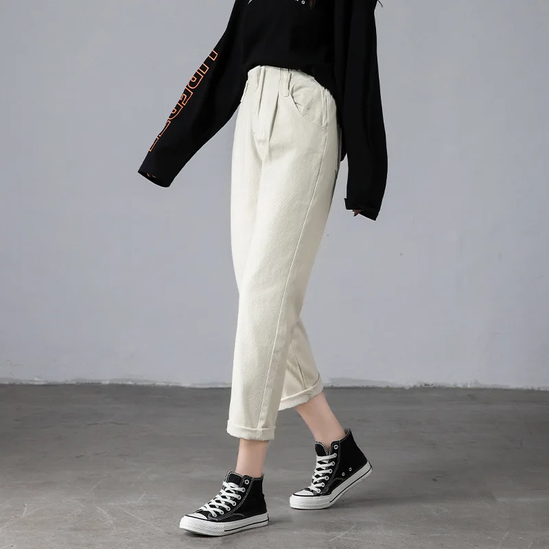 

Wixra Womens Demin Pants Streetwear Casual High Waist Loose Denim Trousers Buttons Pockets Femme Spring Autumn Korean Fashion