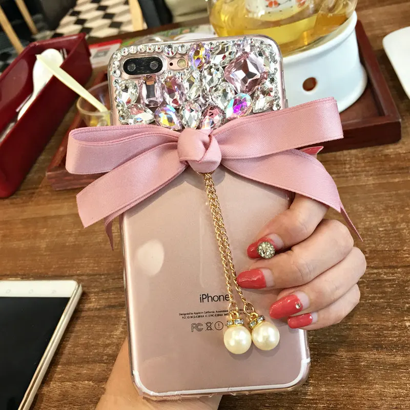 Для Iphone X XS MAX XR чехол для 11 11PRO 8 7 6 6S Plus Роскошный Блестящий горный хрусталь Бант