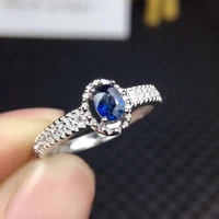 sapphire ring 35mm natural dark blue sapphire from chinese sapphire mine solid 925 silvr sapphire woman wedding ring