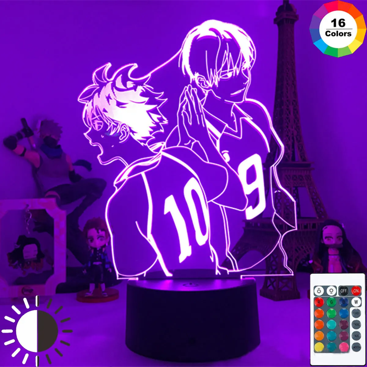 Ночник с Аниме Haikyuu фигурка Shoyo Hinata акриловый светодиодный светильник для детской