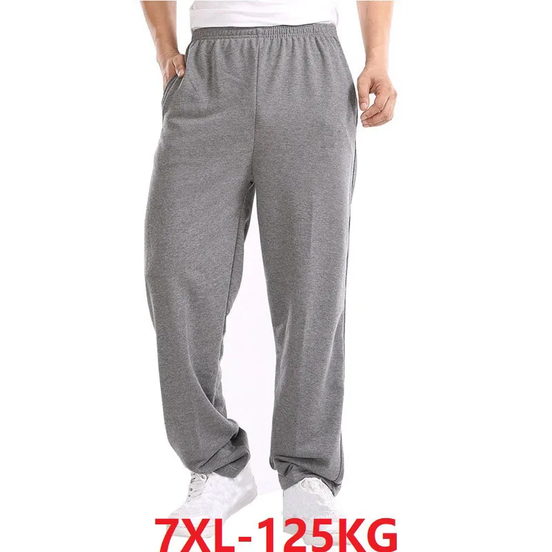 Мужские спортивные брюки эластичные прямые из хлопка 56 большие размеры 7XL 8XL для