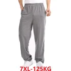 Мужские спортивные брюки, эластичные прямые брюки из хлопка 56, большие размеры 7XL 8XL, для весны и осени