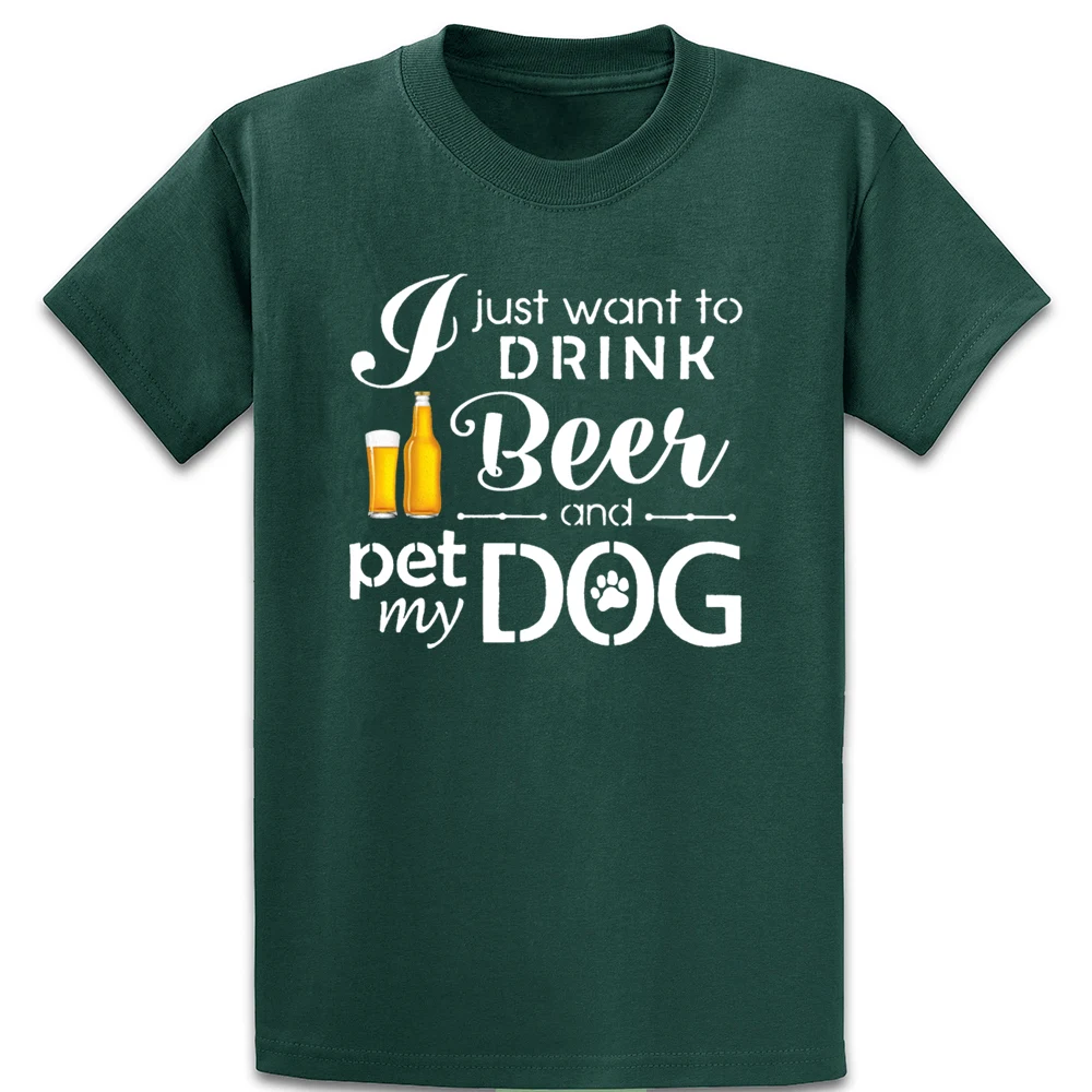 Футболка с надписью I Just Want Drink Beer And Pet My Dog футболка рисунком сумасшедшего размера