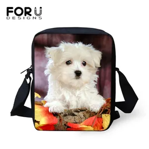 Сумка-мессенджер FORUDESIGNS для женщин, маленькая дамская сумочка на плечо с принтом милой мальтизской собаки, дорожная женская сумка