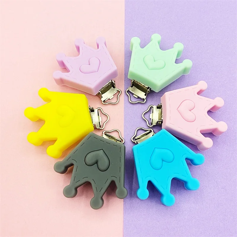 3 шт. силиконовые соски-пустышки Корона Прорезыватель для зубов зажимы типа