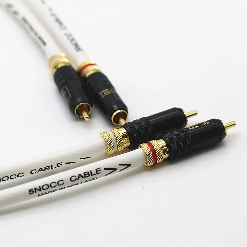 

Netherlands Imported 5NOCC Single Crystal Silver Wire-based DVD Fever Audio Cable CD Amplifier Dual RCA Signal Cable