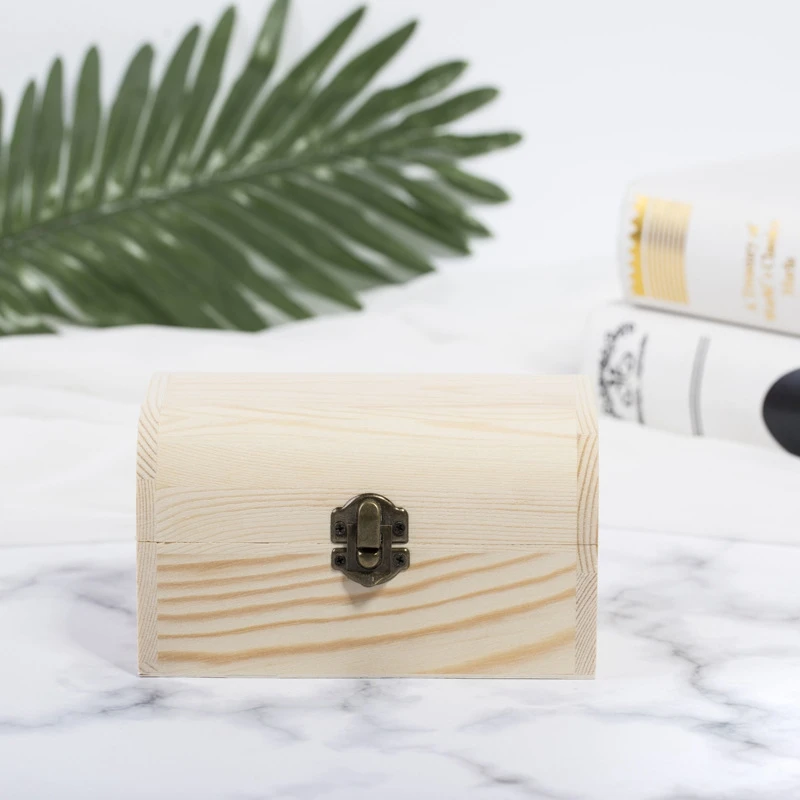 3Pcs Unfinished Wooden Chest Jewelry Storage Box Case DIY Home Decorations | Дом и сад