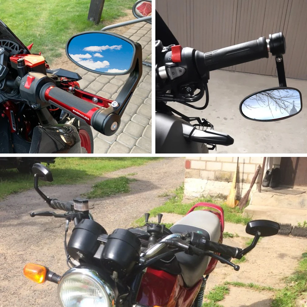 Мотоциклетные алюминиевые зеркала заднего вида для Kawasaki Ninja 250 300R 300 250R 400R KX85 KX125 7/8