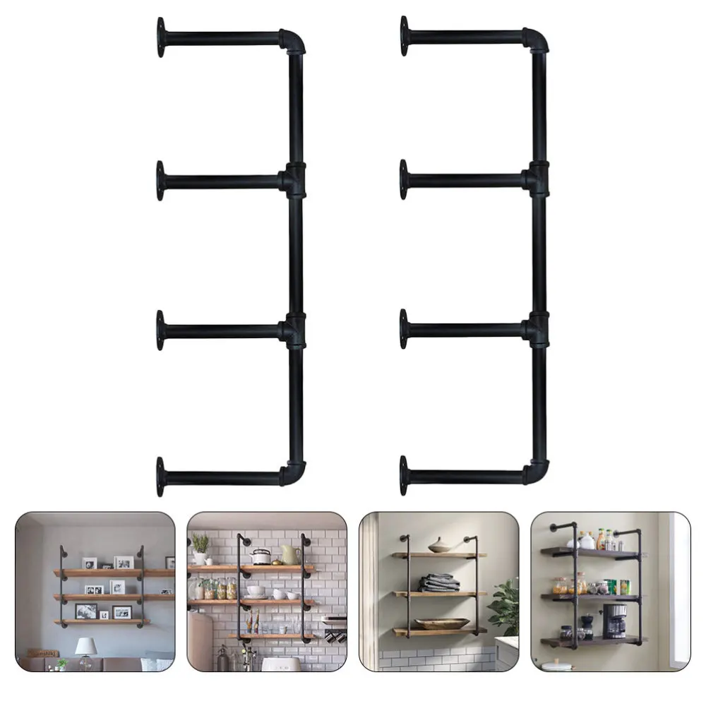 

2Pcs Iron Wall Storage Racks Bathroom Storage Racks Kitchen Storage Racks Black