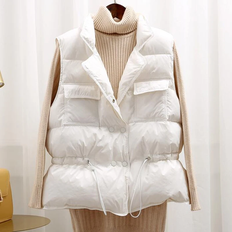 Женский короткий жилет на утином пуху SEDUTMO повседневный приталенный пуховик