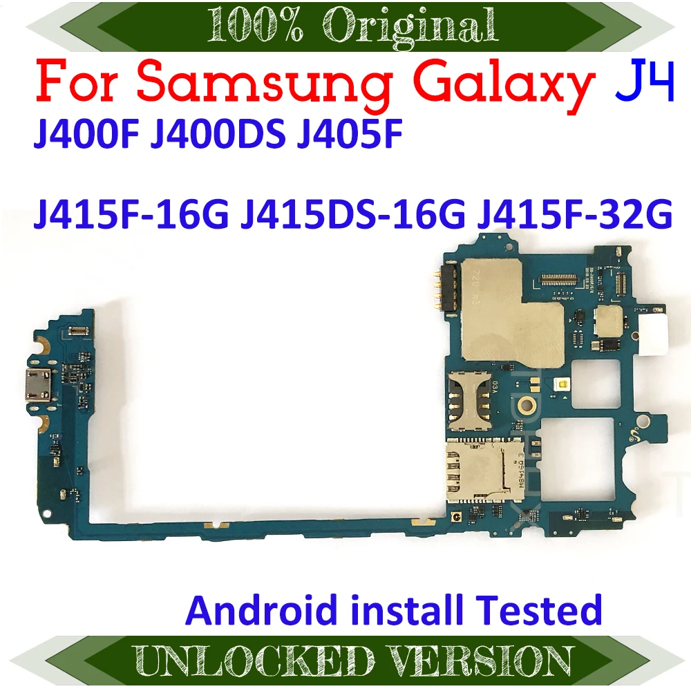 Для Samsung Galaxy J4 J400F J400DS J405F J415F 16G J415DS материнская плата оригинальная