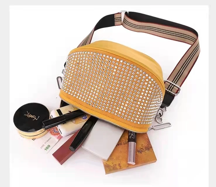 The new shiny rhinestone trend fashion simple western style one-shoulder diagonal bag