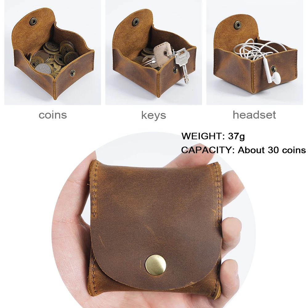 Кошелек для монет из натуральной кожи 8x8 см 100 шт./лот | Багаж и сумки