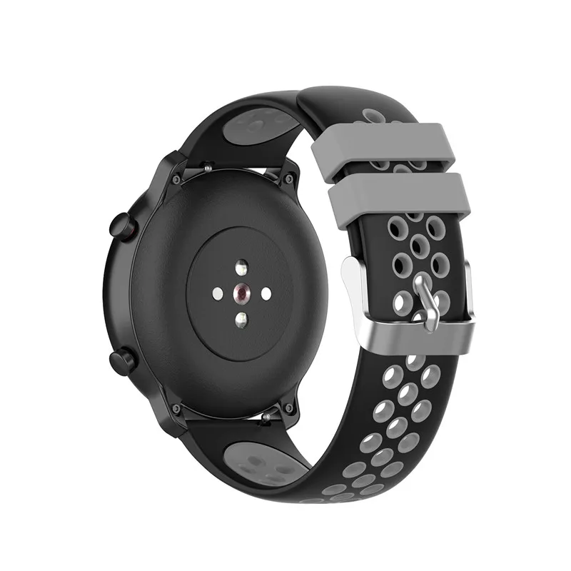 20 мм силиконовые ремешки для xiaomi huami Mijia кварцевый ремешок amazfit bip lite/galaxy Watch 42 мм Активный браслет металлическая пряжка