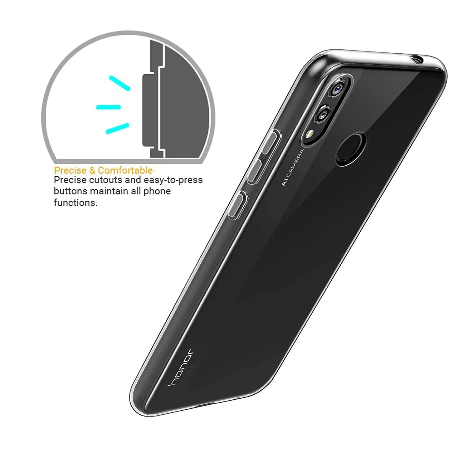 Прочные мягкие прозрачные чехлы для телефонов Huawei Honor 8X силиконовые