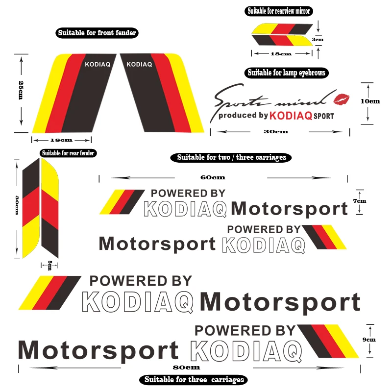 

2Pcs For Skoda kodiaq Car Side Door letter Sticker Auto Sport Styling Decal Vinyl Film Automobile Car Tuning Accessories
