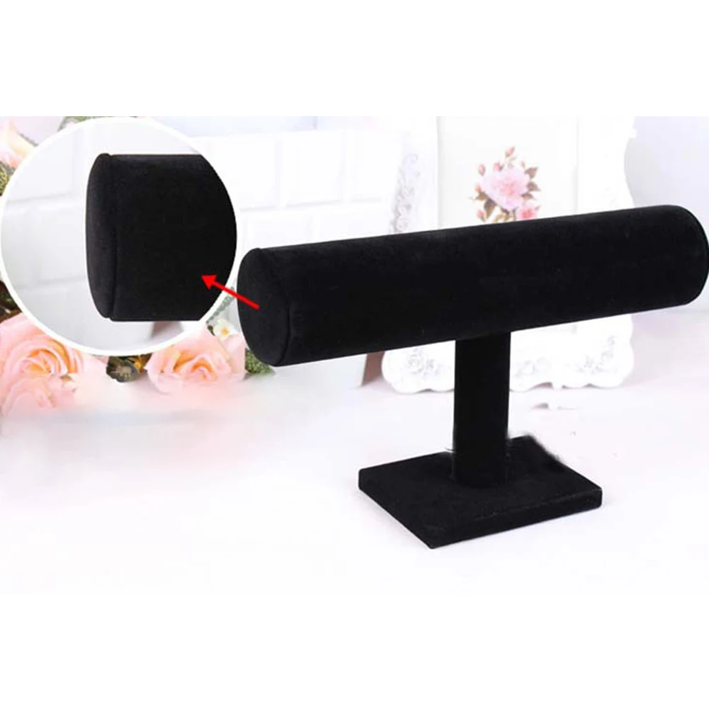 

New Rose/Red/Black Velvet Bracelet Chain Watch T-Bar Rack Jewelry Hard Display Stand Holder Jewelry Organizer Hard Display Stand