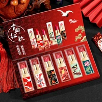 6pcsset matte chinese style lipstick gift set box lasting moisturizing nourishing lipstick cosmetics easy to apply exquisite