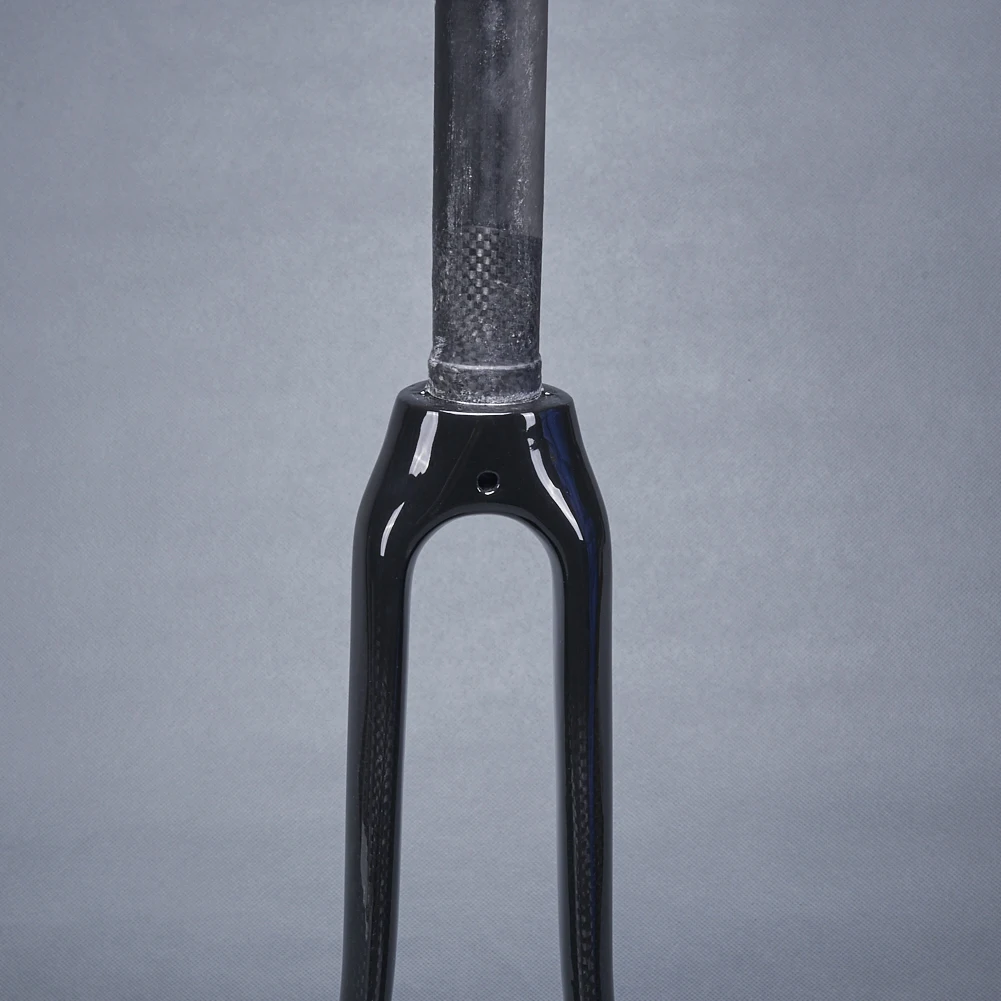 Без логотипа глянцевая вилка из углеродного волокна дорожный велосипед