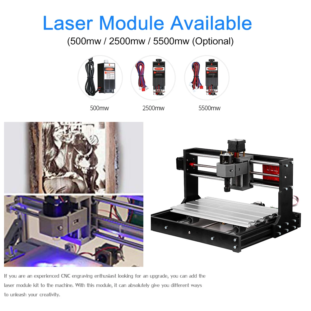CNC 3018 Pro быстроходный деревообрабатывающий фрезерный станок лазерный гравер GRBL