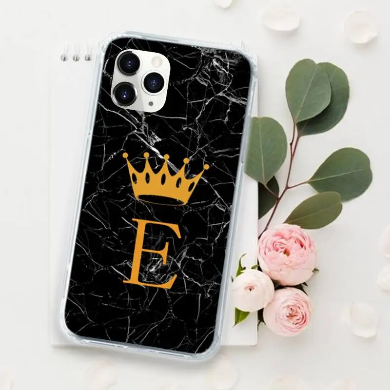 

26 English letters Marble pattern Phone Cases for iPhone 11 12 pro XS MAX 8 7 6 6S Plus X 5S SE 2020 XR Luxury brand shell
