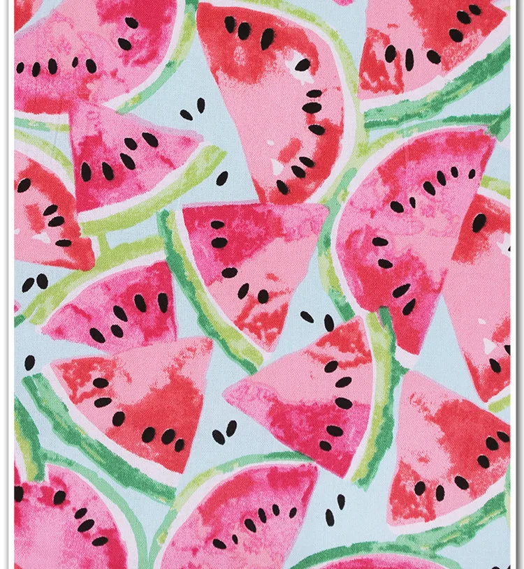 Летняя хлопковая ткань с принтом фруктов арбуза для шитья Лоскутная кукла