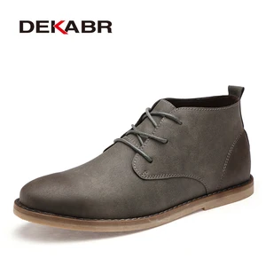 DEKABRБрендовые мужские ботильоны; Новинка 2020 года; зимние ботинки из искусственной кожи на шнуровке; модная повседневная мужская обувь; дышащие осенние ботинки ручной работы